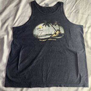 Schlitterbahn Galveston Island Tank Top XL Take It Slow Beach Vacation